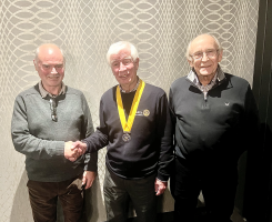 L-R Graeme Campbell of Moffat Museum, Vice President Alan Collins & Past President Stuart Martin